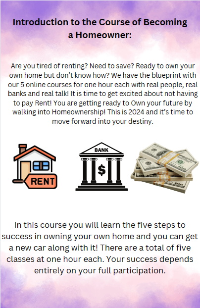 Home Ownership Starter course/book